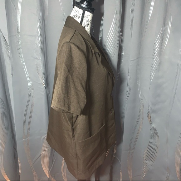 Vintage Womens Bend Over By Levi’s Short Sleeve Pant Suit Brown Size 18P/ Large - Picture 6 of 16